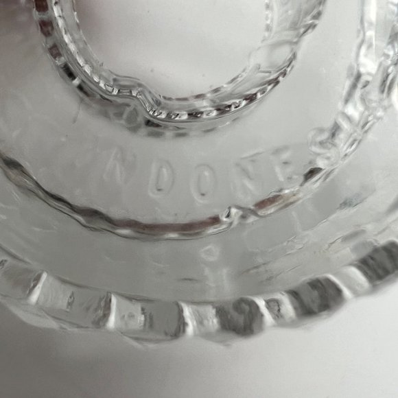 Pair Kig Glass Candle Holders Indonesia 3" x 1.75" Ribbed Pattern - Picture 6 of 6